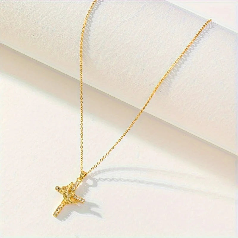 Classic Crown Cross Pendant for Women