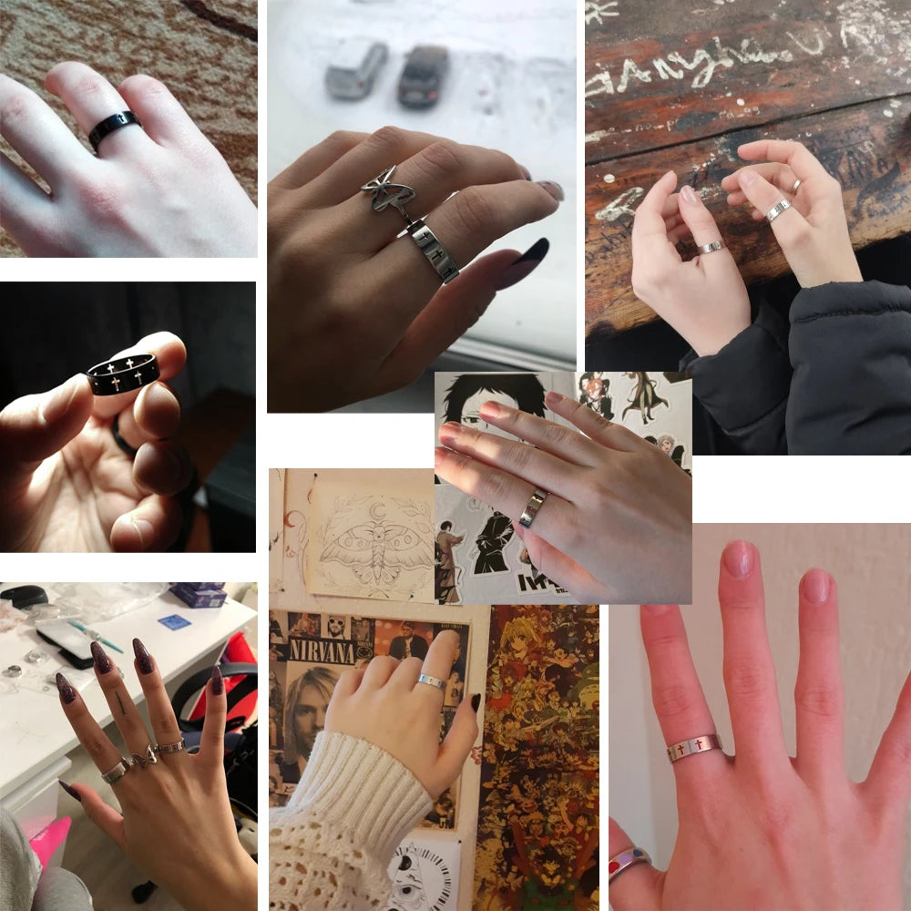 Cross Ring Punk Jewelry