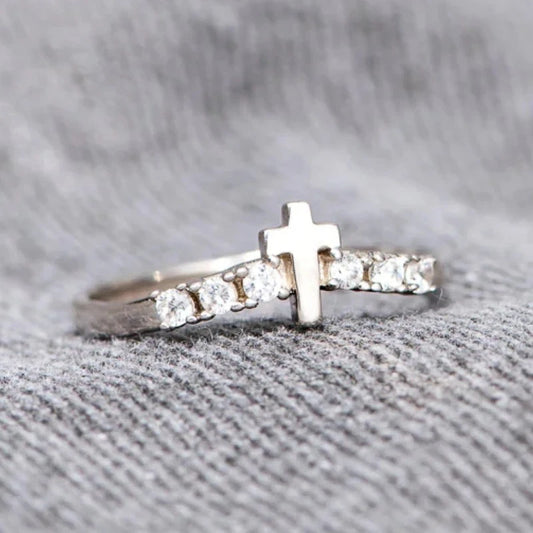 Huitan Women Cross Ring