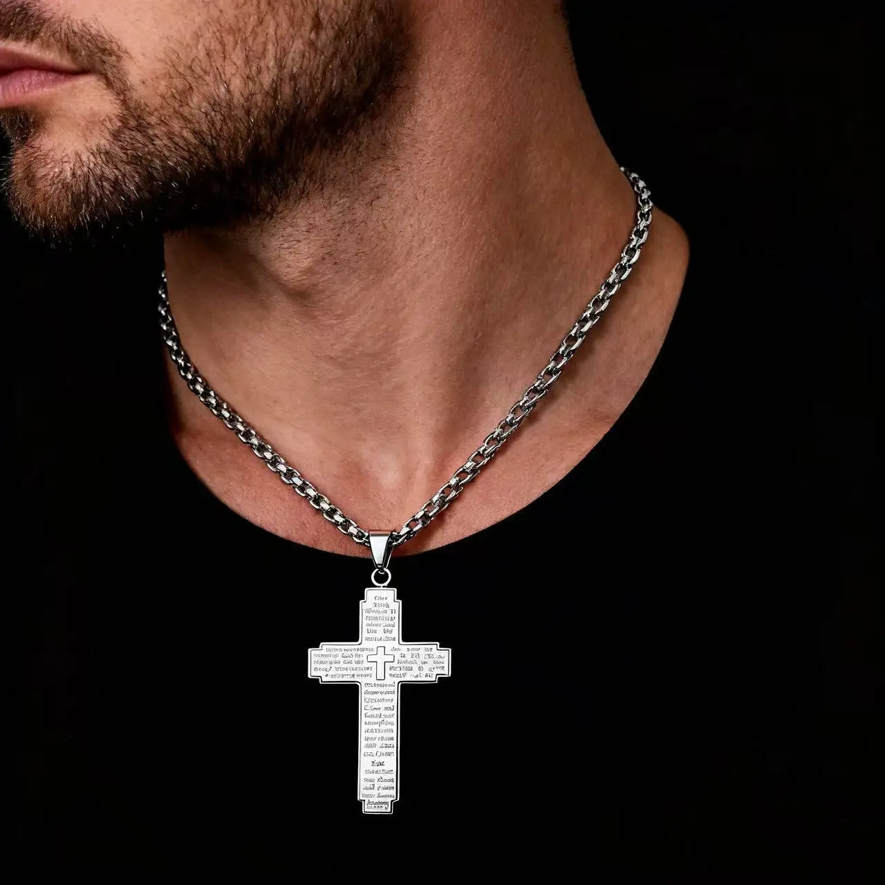 Bible Verse Cross Pendant Necklace