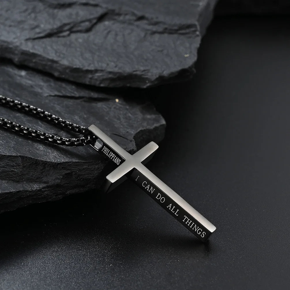 Philippians 4:13 “I Can Do All Things” Cross Pendant Necklace