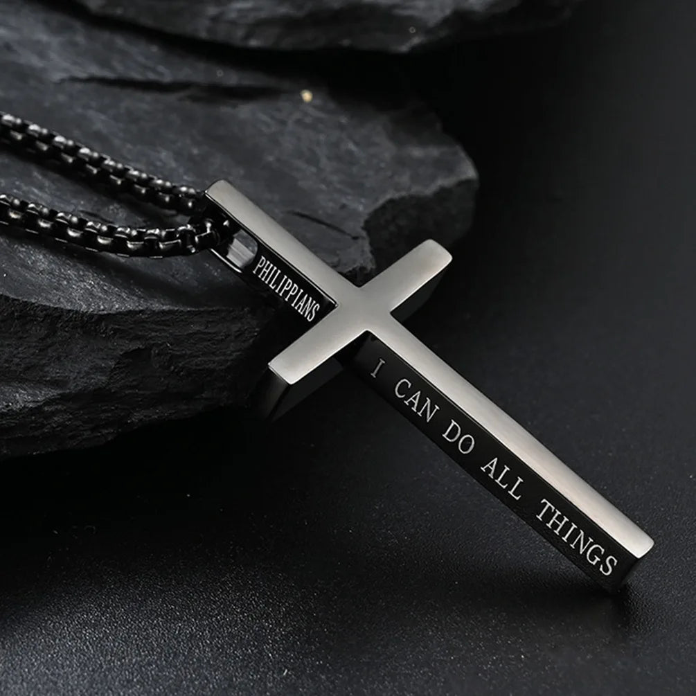 Philippians 4:13 “I Can Do All Things” Cross Pendant Necklace