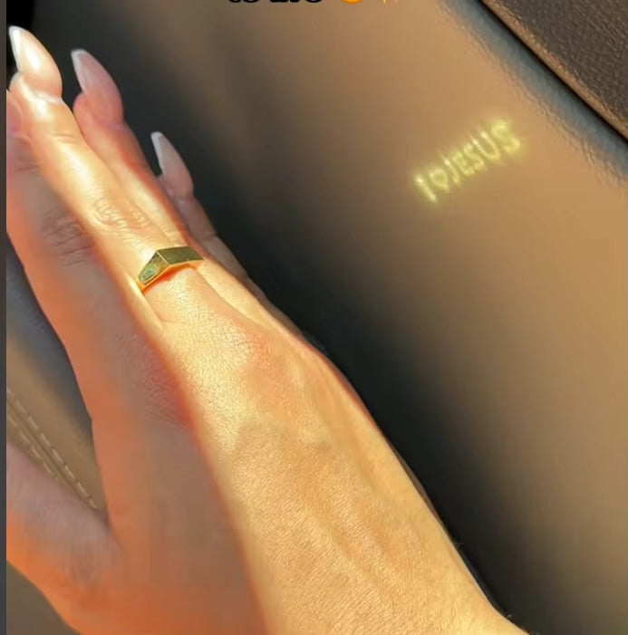 New I Love Jesus 925 Sterling Silver Jewelry Projection Adjustable Ring Reflecting Ring for Couple Meaningful Gift FaithVerse