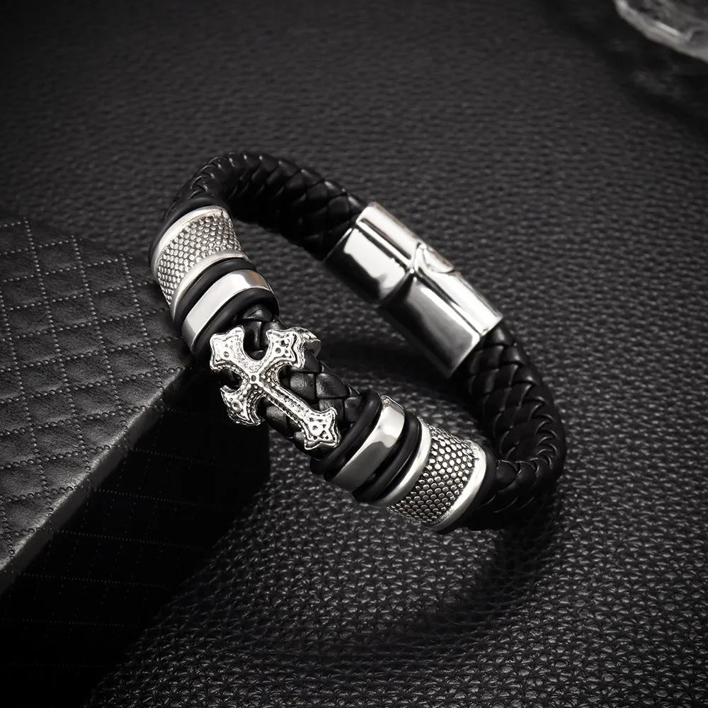 Men Cuff Cross Bracelet