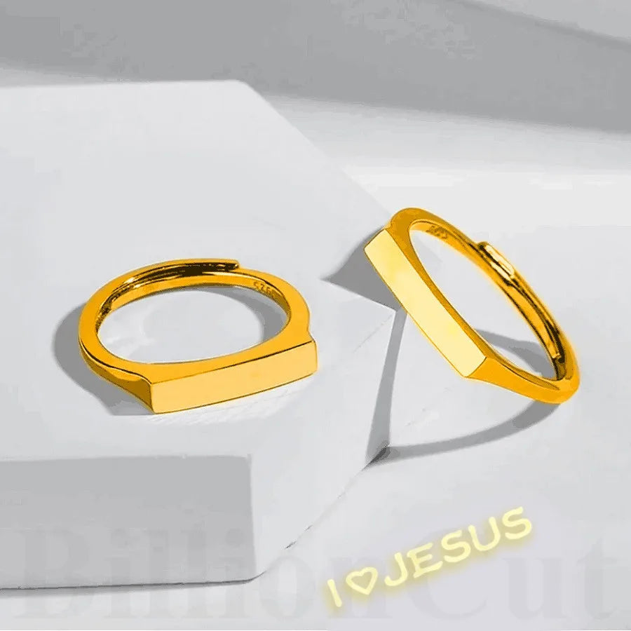 New I Love Jesus 925 Sterling Silver Jewelry Projection Adjustable Ring Reflecting Ring for Couple Meaningful Gift FaithVerse