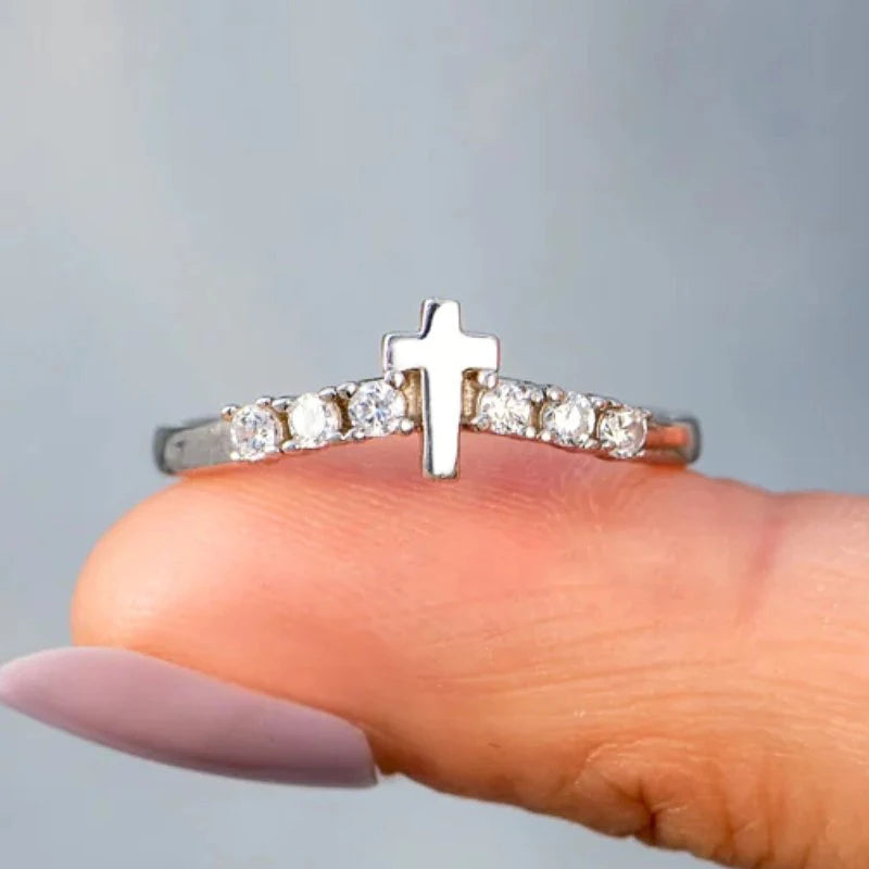 Huitan Women Cross Ring