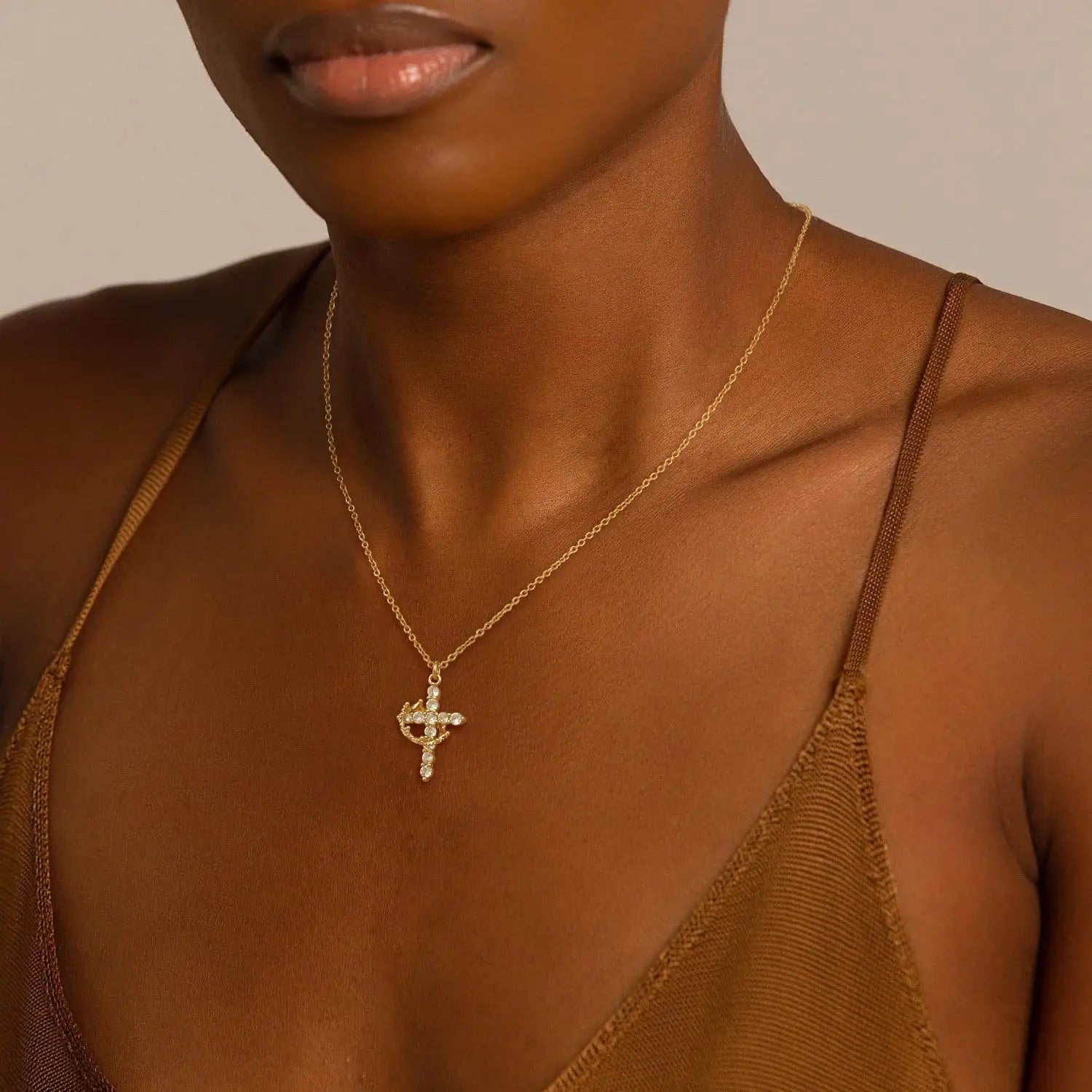 Cross Necklace for women-Dainty 14k Gold Plated/Silver Plated Pendant Simple Cross Pendant Necklace Cute Tiny Jewelry for Women FaithVerse