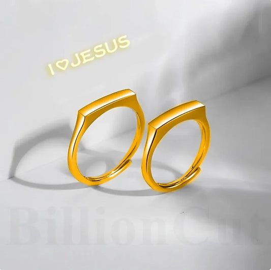 New I Love Jesus 925 Sterling Silver Jewelry Projection Adjustable Ring Reflecting Ring for Couple Meaningful Gift FaithVerse