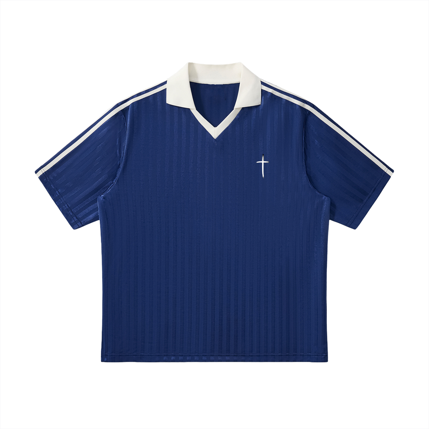 Contrast Collar Striped Soccer Jersey ODMPOD